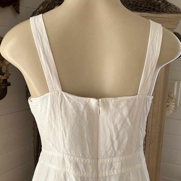 Banana Republic White Midi linen Dress with Button Detail petite 8 - Picture 8 of 11
